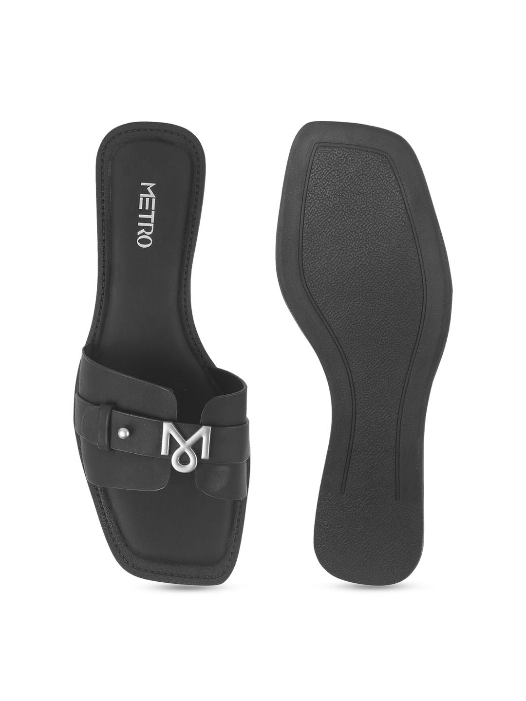 Metro Women No Back Strap Open Toe Flats