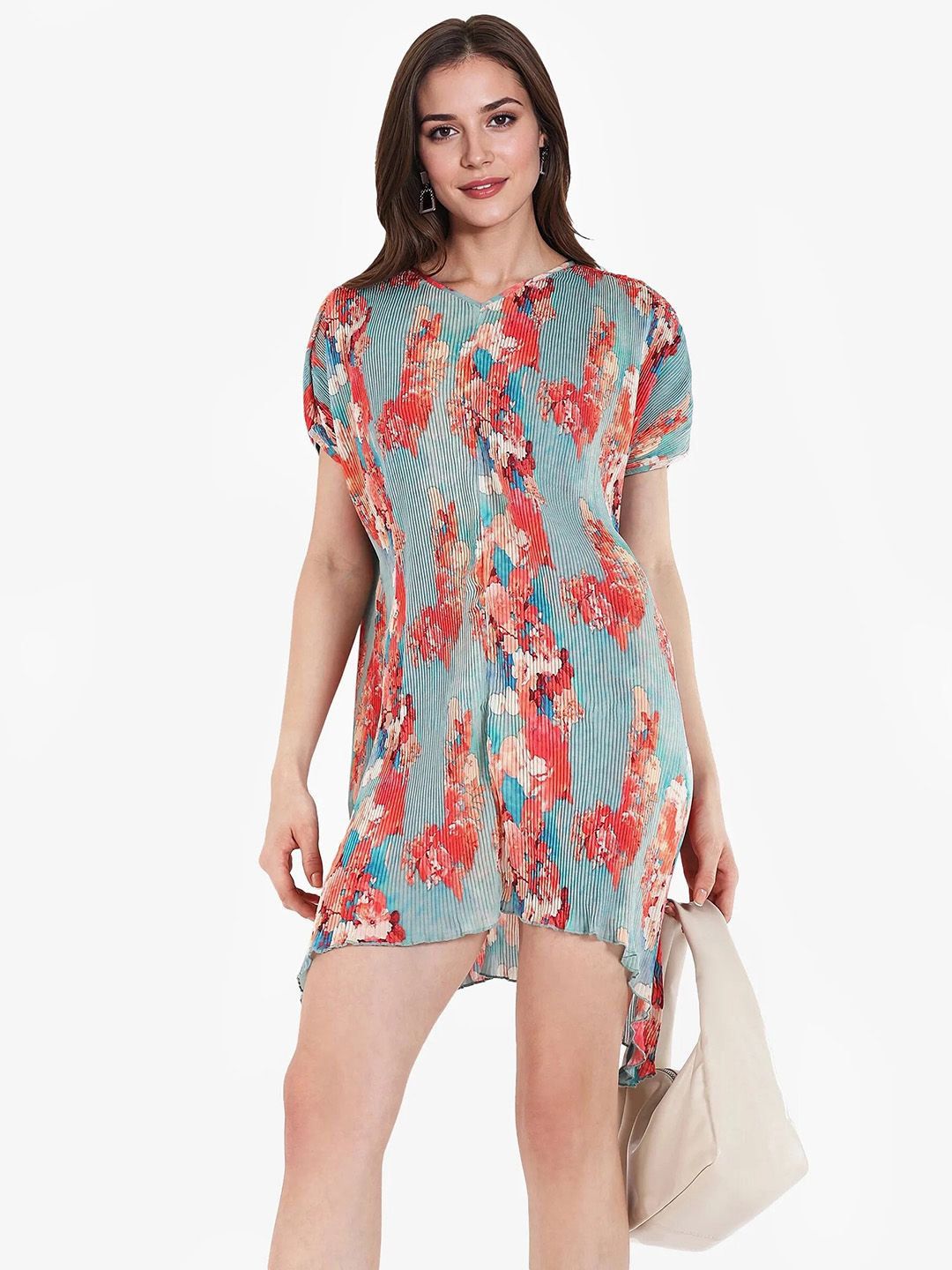RAREISM Women Floral Printed A-Line Mini Dress