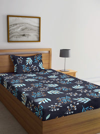 Myntra Elegant Homes Multicoloured Floral 300 TC Single Bedsheet with 1 Pillow Covers