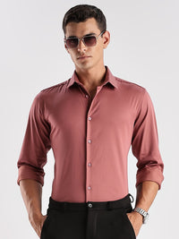 ADRO Men Slim Fit Solid Satin Casual Shirt