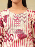 Mamicha Women Printed Regular Thread Work Pure Cotton Kurta with Trousers & With Dupatta