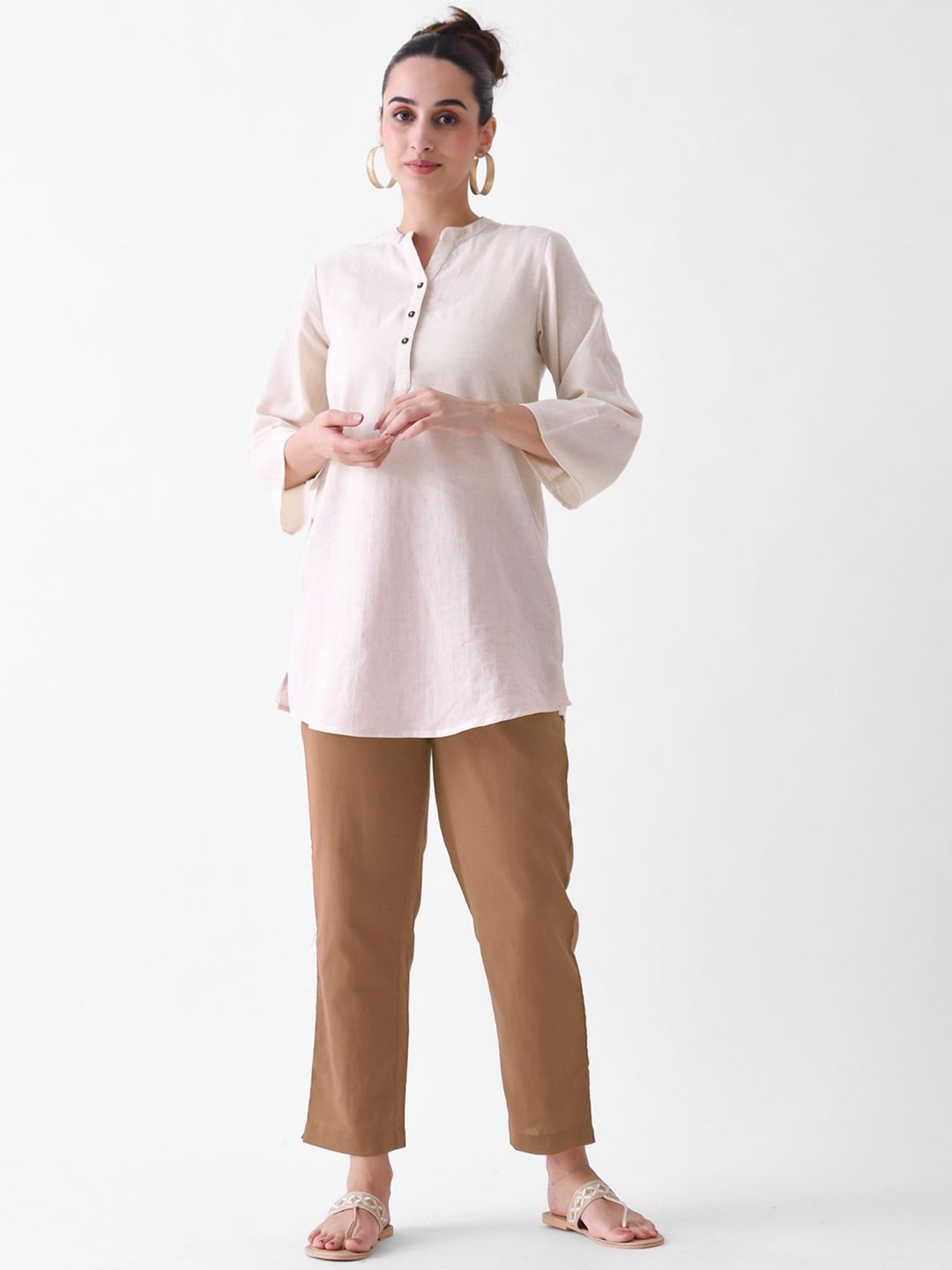 Rustorange Pure Cotton Mid-Rise Trouser