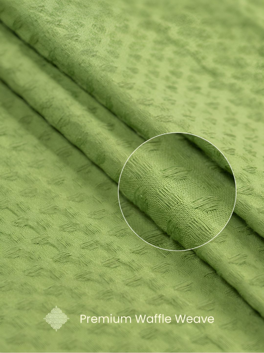 URBAN SPACE Waffle 6Pcs Green Cotton Table Napkins