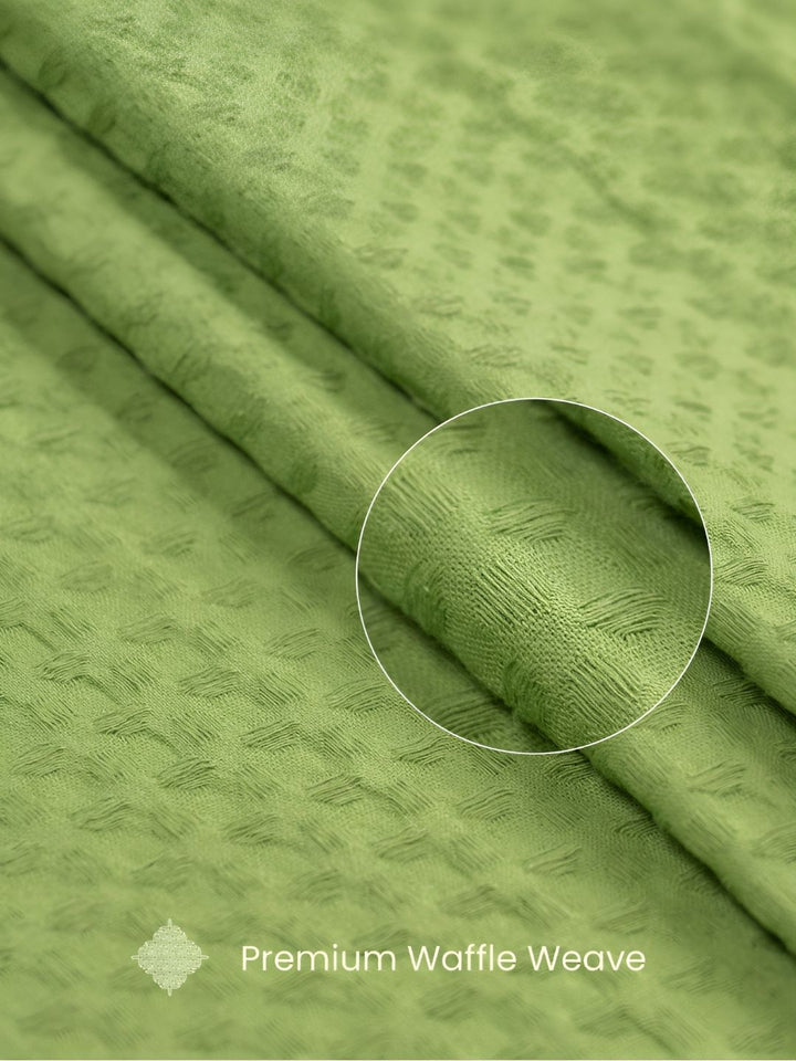 URBAN SPACE Waffle 6Pcs Green Cotton Table Napkins