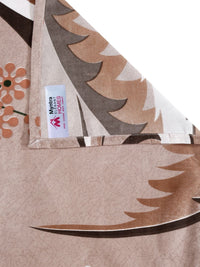 Myntra Elegant Homes Brown Floral Cotton 300 TC King Fine Bedsheet with 2 Pillow Covers-98 x 89 inches