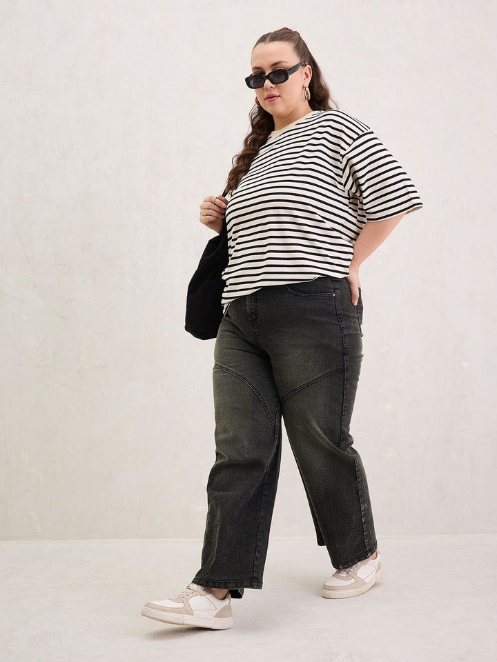 SASSAFRAS Curve Women Striped T-shirt