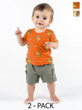 NautiNati Pack of 2 Disney Lion King Baby Boys Green Animal Print Pure Cotton T Shirt