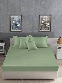 Myntra Elegant Homes Green 400 TC Cadar dengan 2 Sarung Bantal