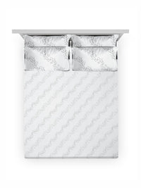 Myntra Elegant Homes White Floral 400 TC Cadar dengan 2 Sarung Bantal
