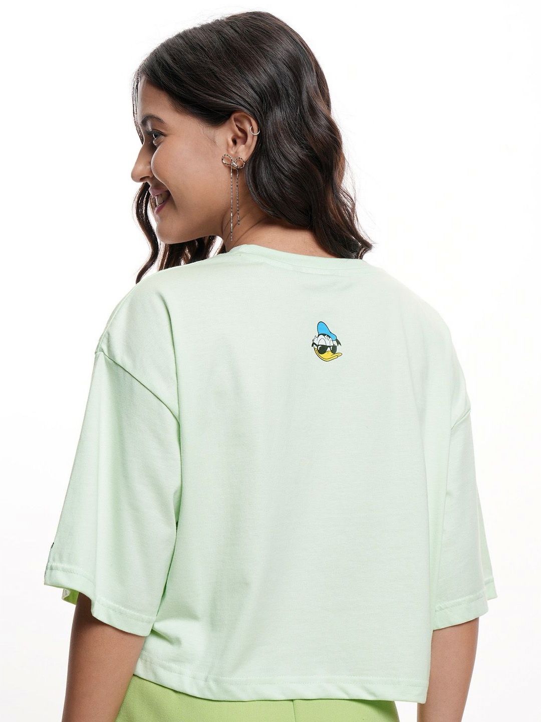 Tokyo Talkies Disney Women Donald Duck Printed Boxy Crop Tshirt