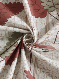 Myntra Elegant Homes Beige & Red Floral 400 TC Single Bedsheet with 1 Pillow Covers