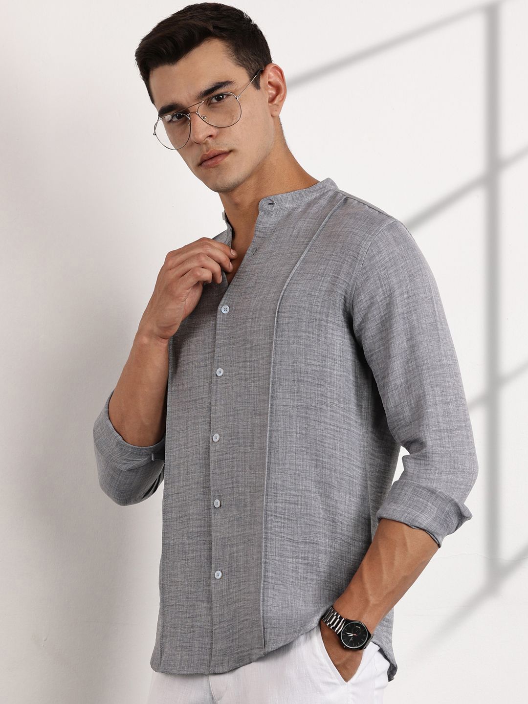 Thomas Scott Men Premium Slim Fit Opaque Casual Shirt