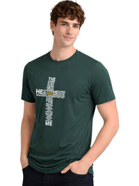 ADRO Cross Typography Printed Round Neck Short Sleeves Cotton T-shirt