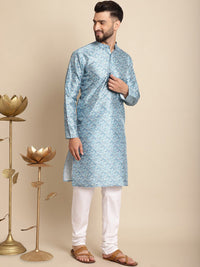 Anouk Ethnic Motifs Woven Design Jacquard Silk Kurta with Churidar