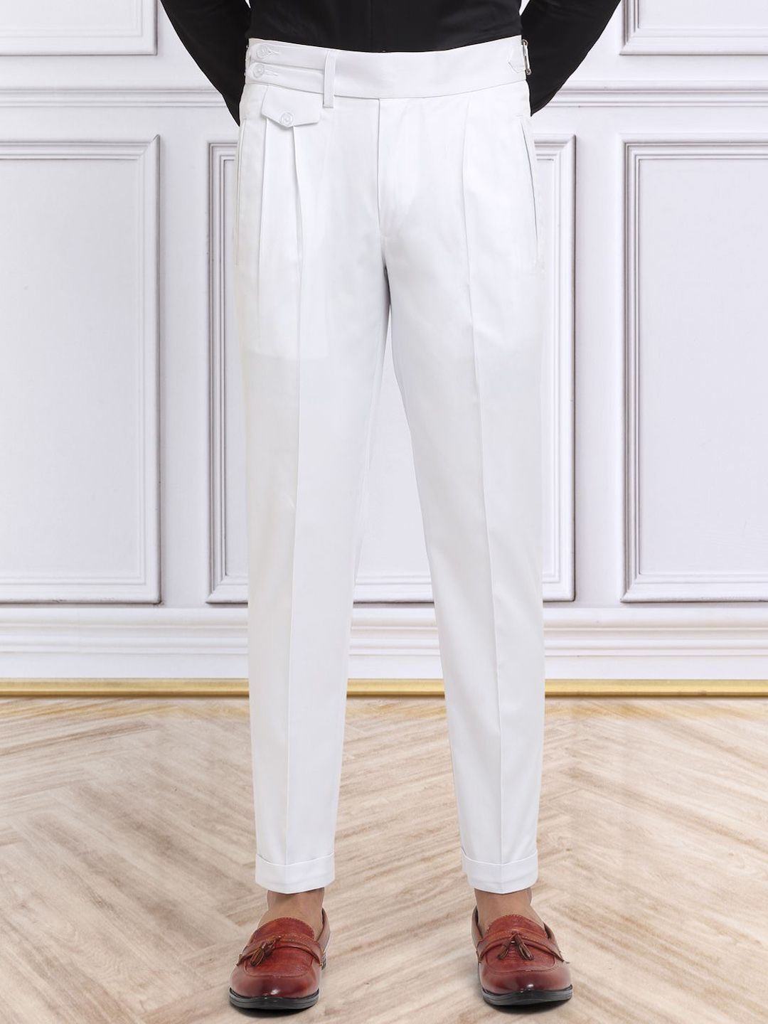 KLOTTHE Lelaki Solid Slim Fit Seluar Panjang Formal Biasa
