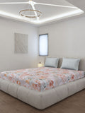 Monte Carlo Edmond Grey & Brown Floral Printed 144 TC King Bedsheet Set 2.70 m x 2.70 m