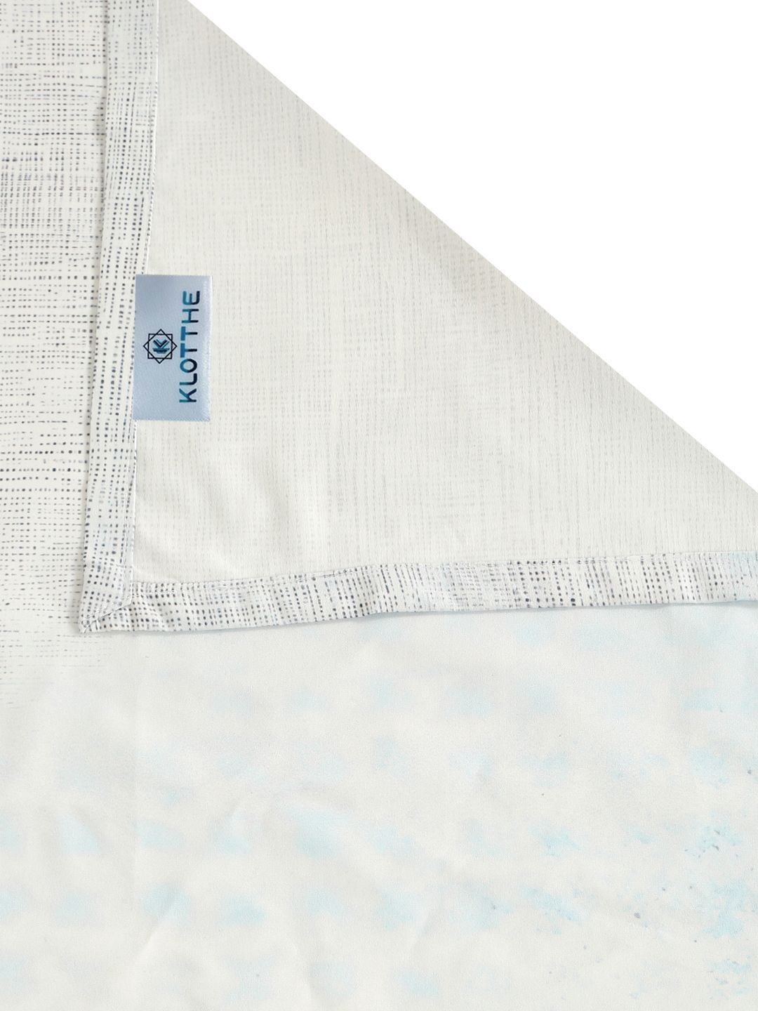 KLOTTHE White & Blue Floral Printed Flat 300 TC King Fine Bedsheet With 2 Pillow Cover