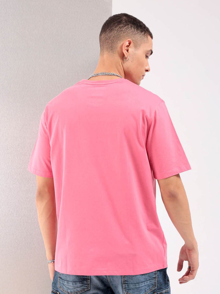 The Indian Garage Co Pink Round Neck Short Sleeves Regular T-shirt