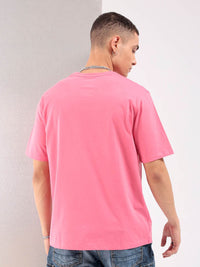 The Indian Garage Co Pink Round Neck Short Sleeves Regular T-shirt
