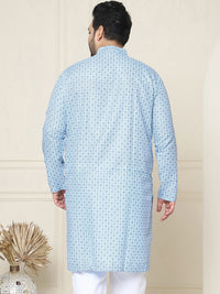 SOJANYA PLUS Size Ethnic Motifs Printed Band Collar Straight Kurta
