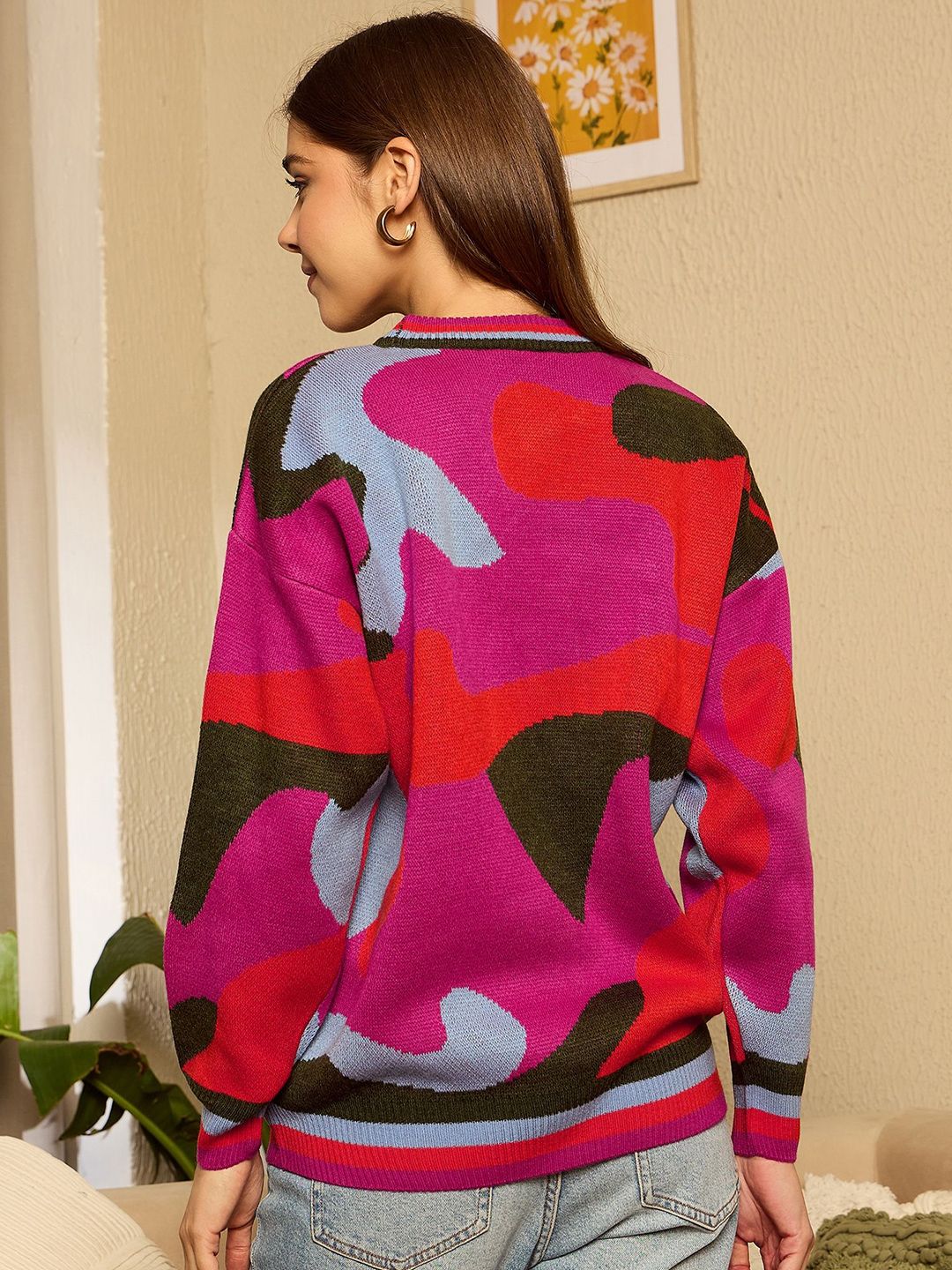 Berrylush Women Self Design Pullover
