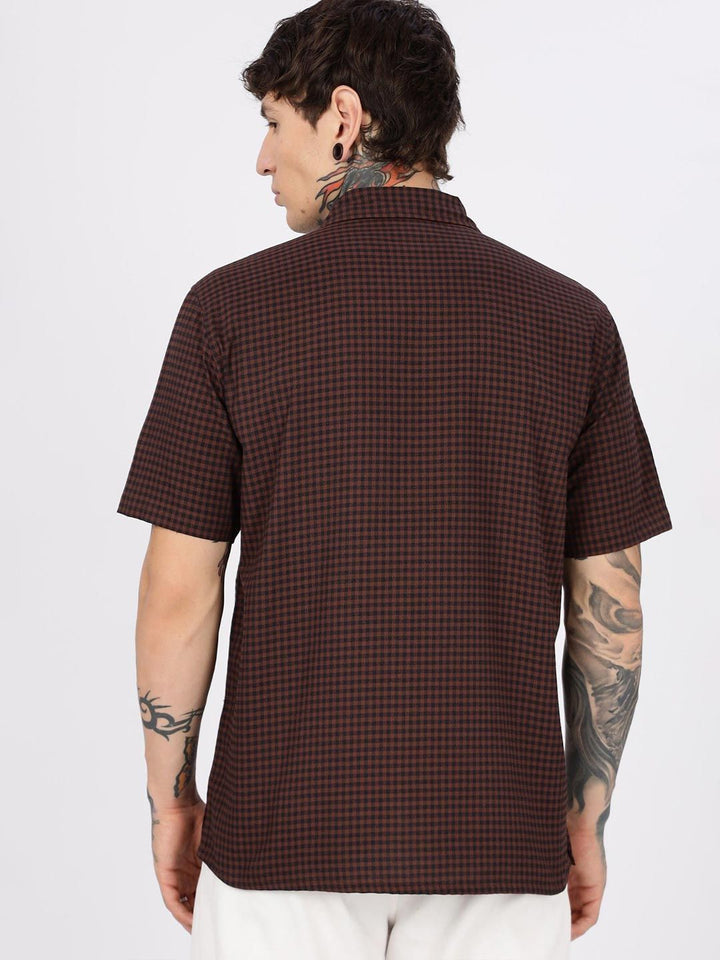 Eszett Gramophone Cuban Collar Cotton Shirt
