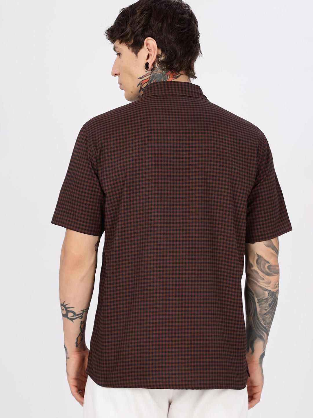 Eszett Gramophone Cuban Collar Cotton Shirt