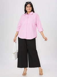 Gaya Quotient Plus Size Striped Spread Collar Smart Formal Shirt