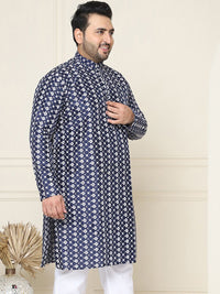 SOJANYA PLUS Kurta Lurus Kolar Mandarin Sulam Bunga