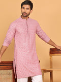 Jompers Men Geometric Embroidered Sequinned Kurta