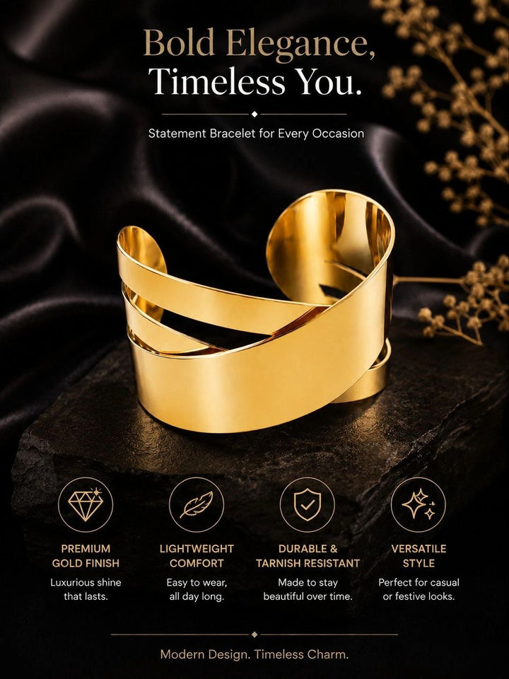 VOGUE PANASH Gold-Plated Cuff Bracelet