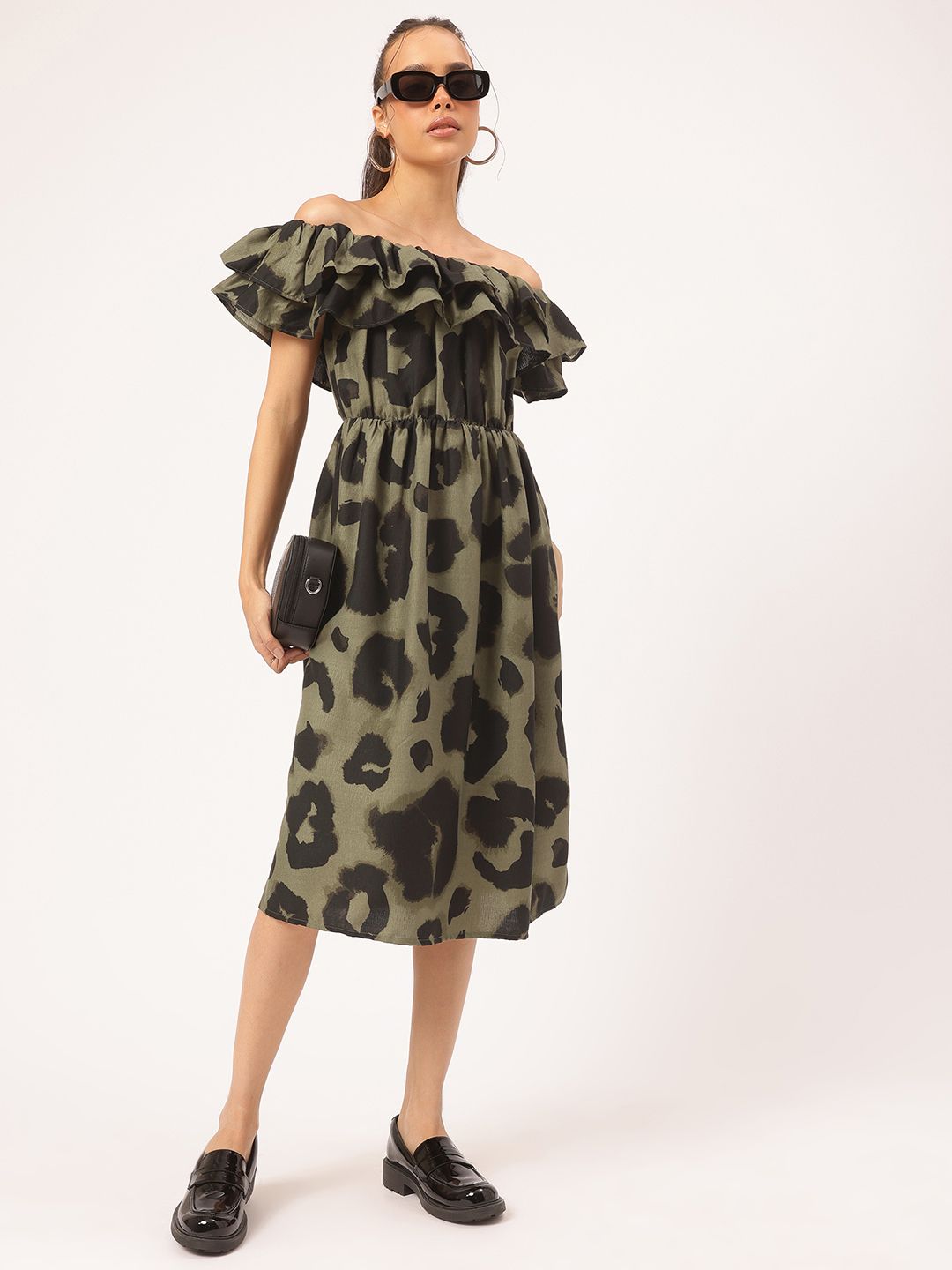 DressBerry Artsy Gal Off-Shoulder Layered Sheath Dress