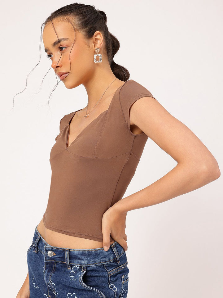 DressBerry Cutie Couture Sweetheart Neck Fitted Top