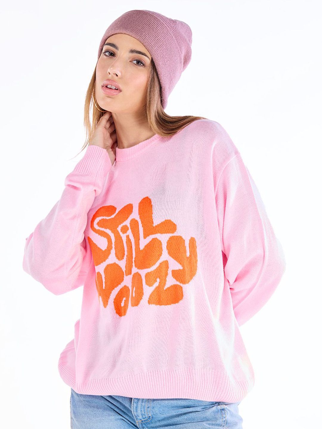 Bewakoof Women Typography Printed Pullover Sweaters