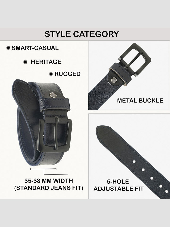 Teakwood Leathers Men Textured Leather Belt