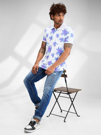 SPYKAR Men Floral Printed Polo Collar Tropical Slim Fit T-shirt