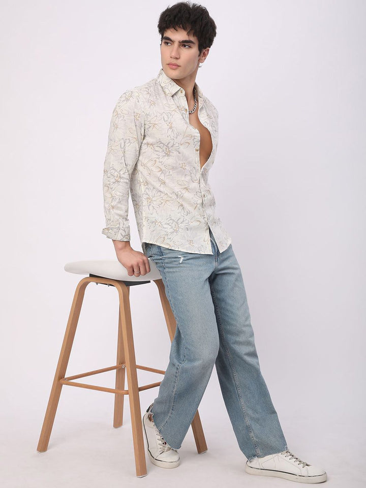 VASTRADO Classic Slim Fit Floral Printed Casual Shirt