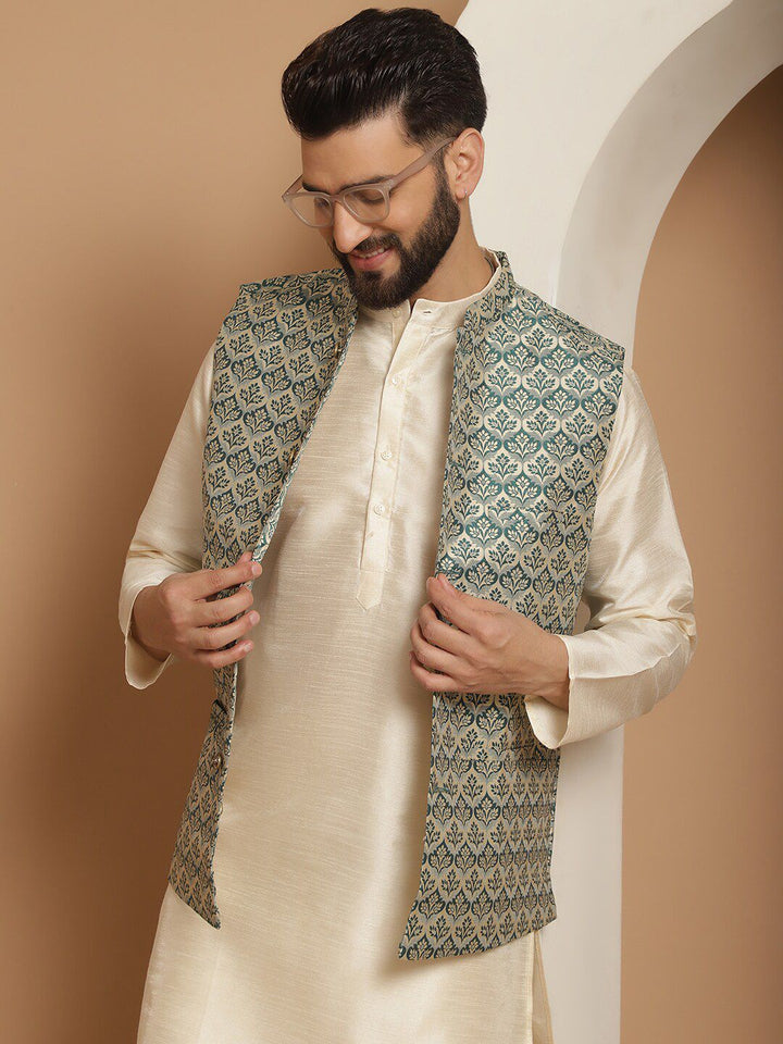 Anouk Ethnic Motifs Straight Kurta With Churidar & Jacket