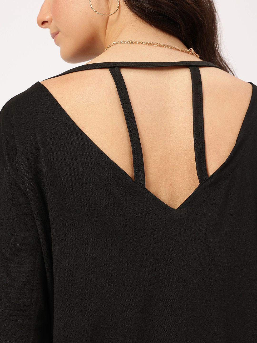 DressBerry Cuddle Core Cut-Out Strap Detail Back Relaxed Fit Top