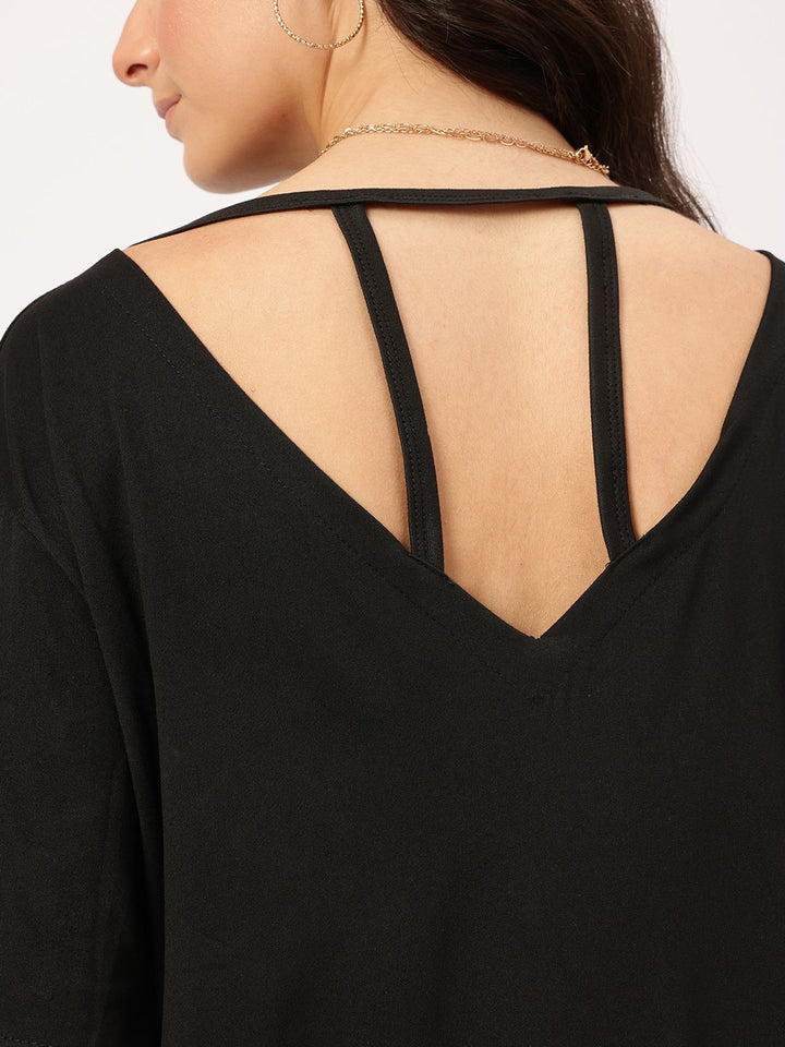 DressBerry Cuddle Core Cut-Out Strap Detail Back Relaxed Fit Top