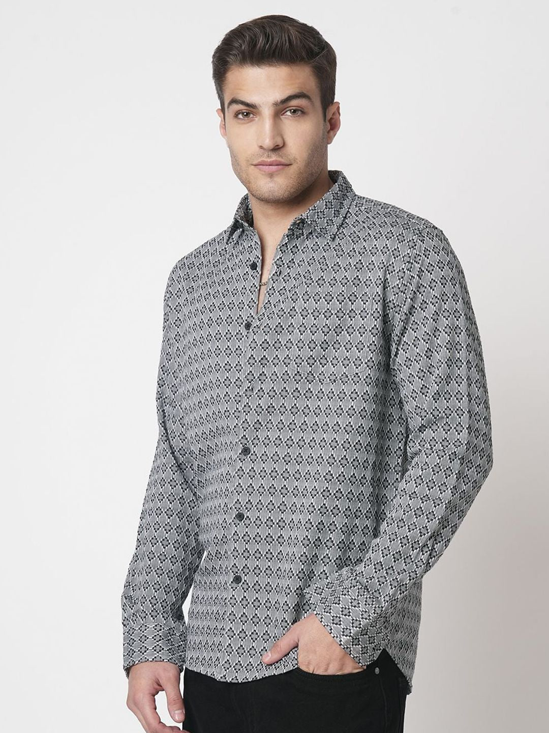 VASTRADO Men Classic Slim Fit Opaque Casual Shirt