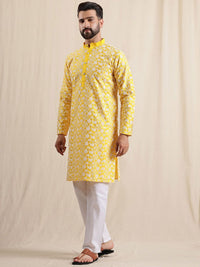 Anouk Men Ethnic Motifs Embroidered Regular Kurta with Pyjamas & Nehru Jacket