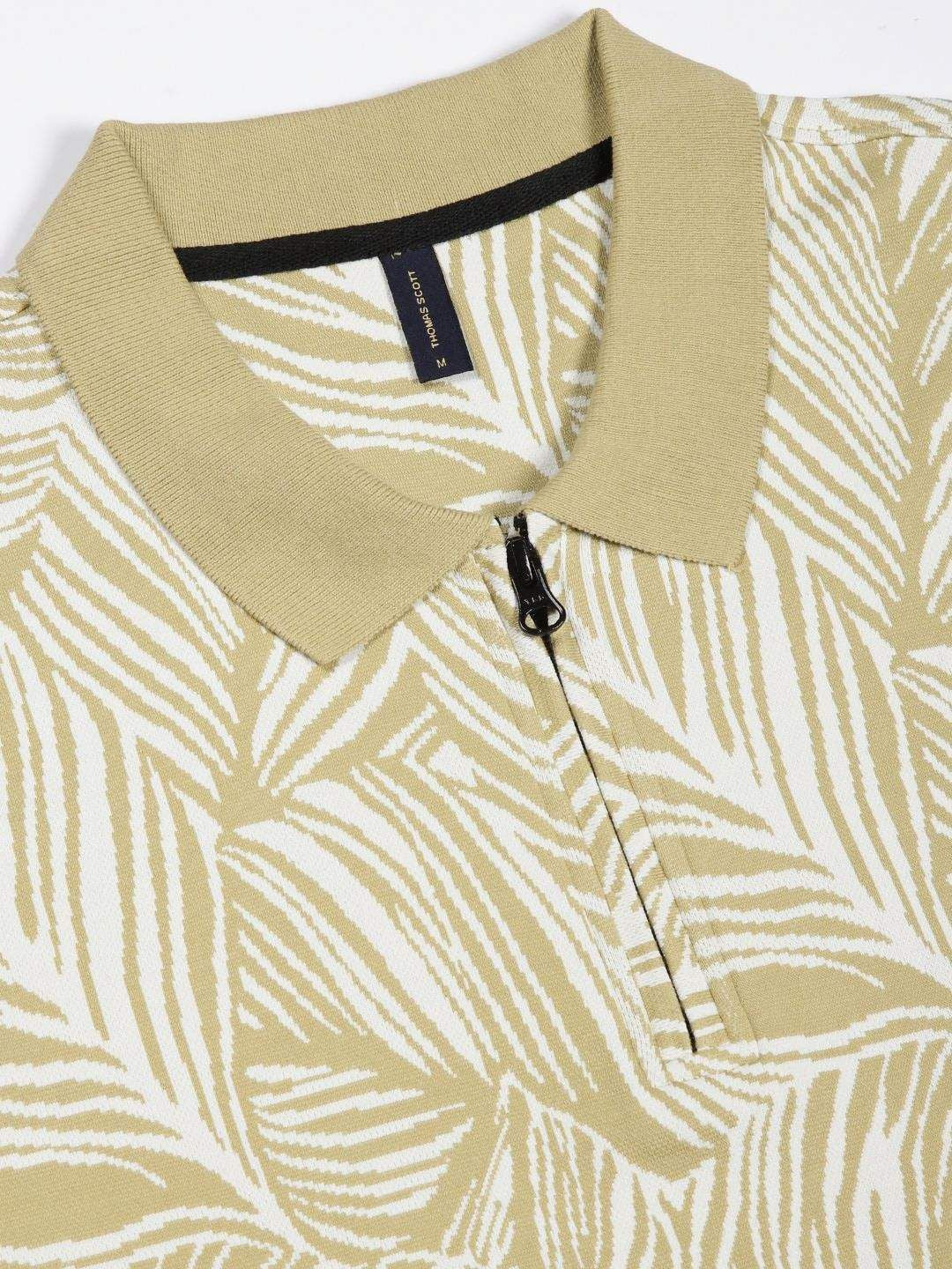 Thomas Scott Men Floral Printed Polo Collar Pockets T-shirt