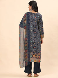 Mamicha Women Bandhani Printed Regular Pure Cotton Kurti with Palazzos & With Dupatta
