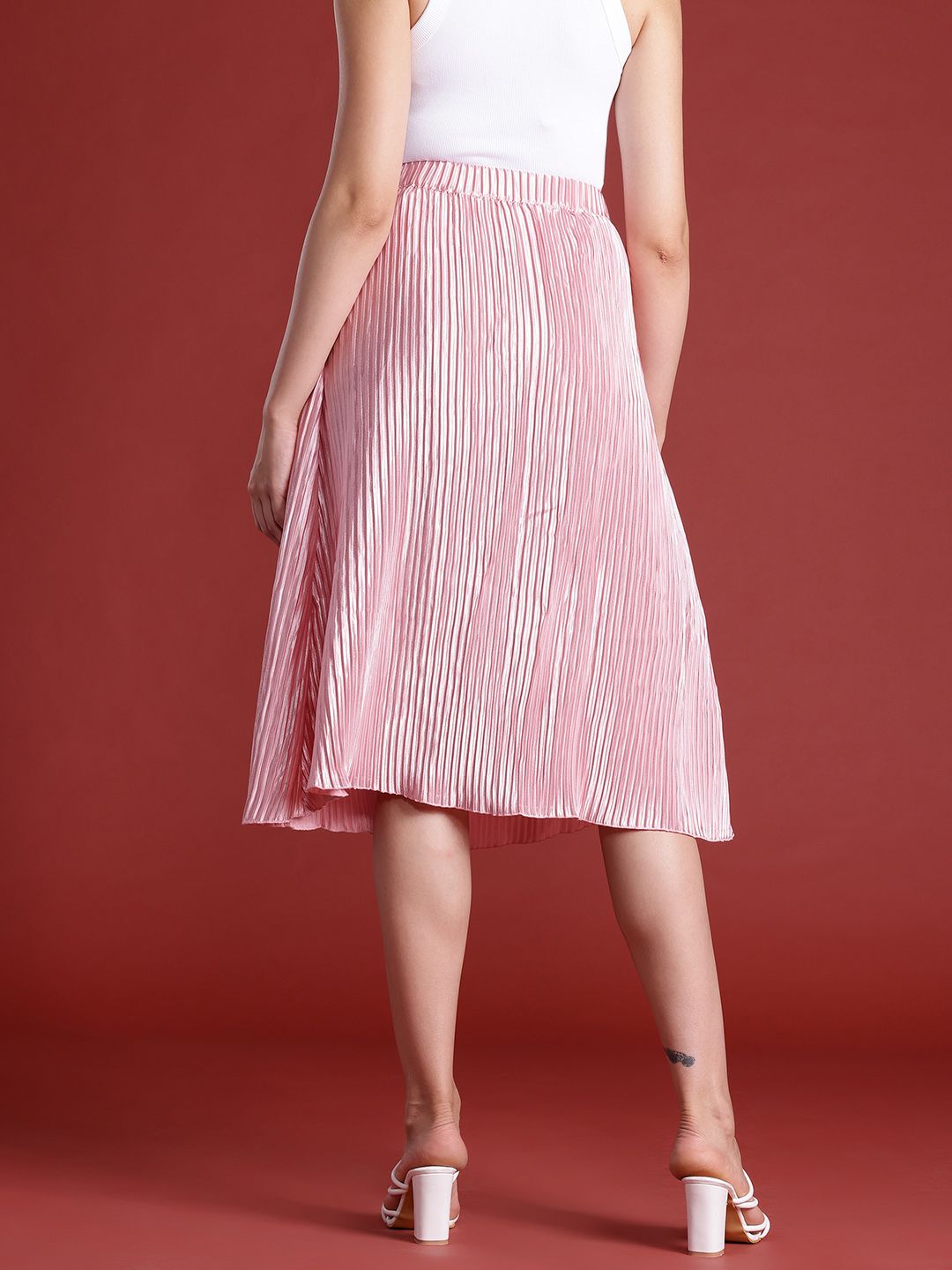 all about you Accordion Pleated A-Line Skirt