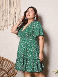 Berrylush Curve Floral Print A-Line Dress