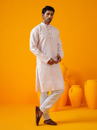 SOJANYA Band Collar Geometric Embroidered Straight Kurta