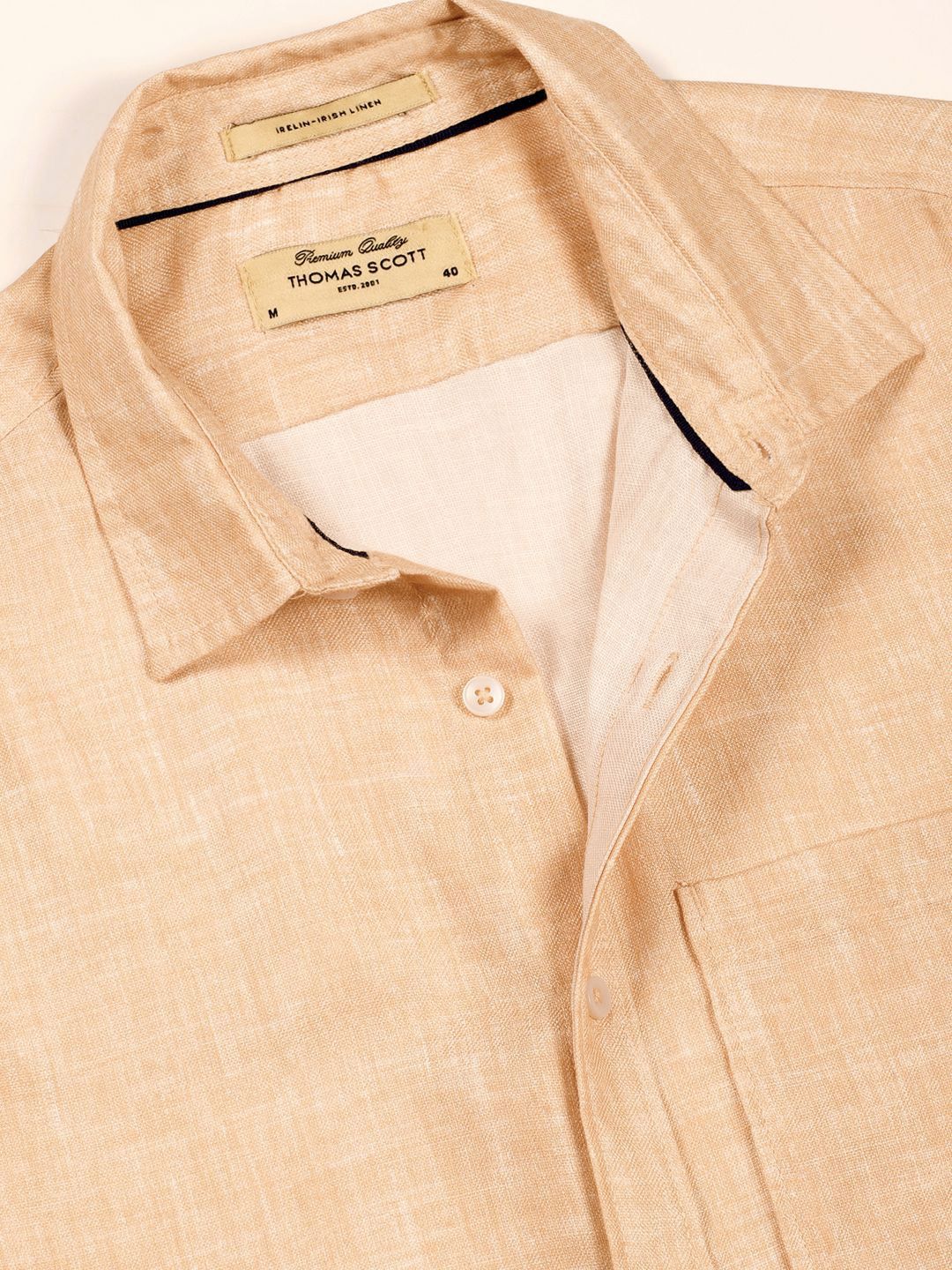 Thomas Scott Men Classic Slim Fit Opaque Casual Shirt