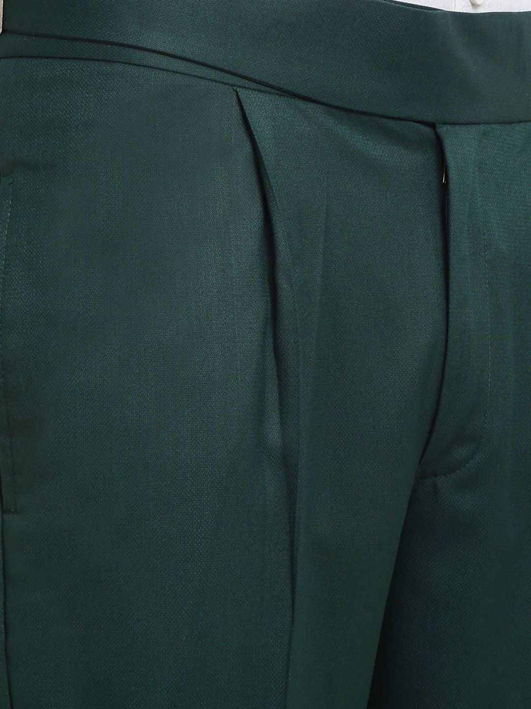 KLOTTHE Cotton Slim Fit Pleated Formal Trousers