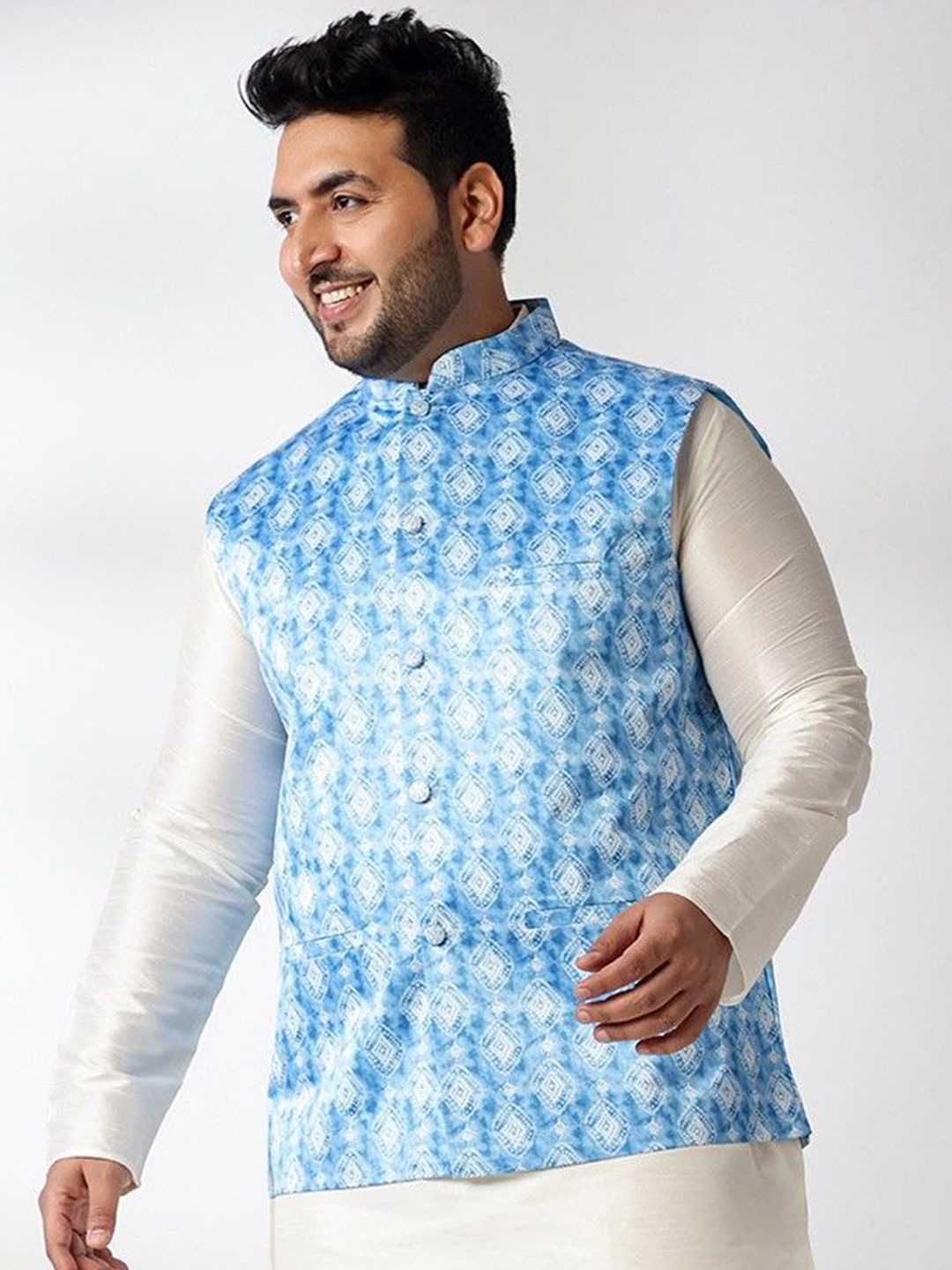 Jaket Nehru Printed Lelaki SOJANYA PLUS